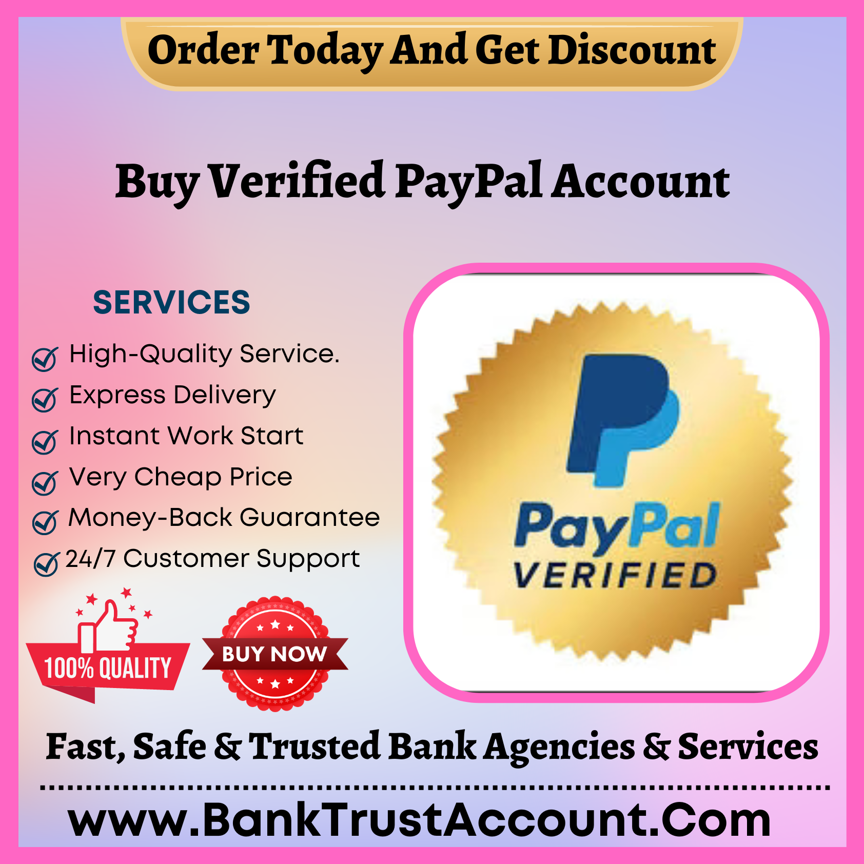 Buy Verified PayPal Account - 100% USA Fully KYC Verified - BankTrustAccount