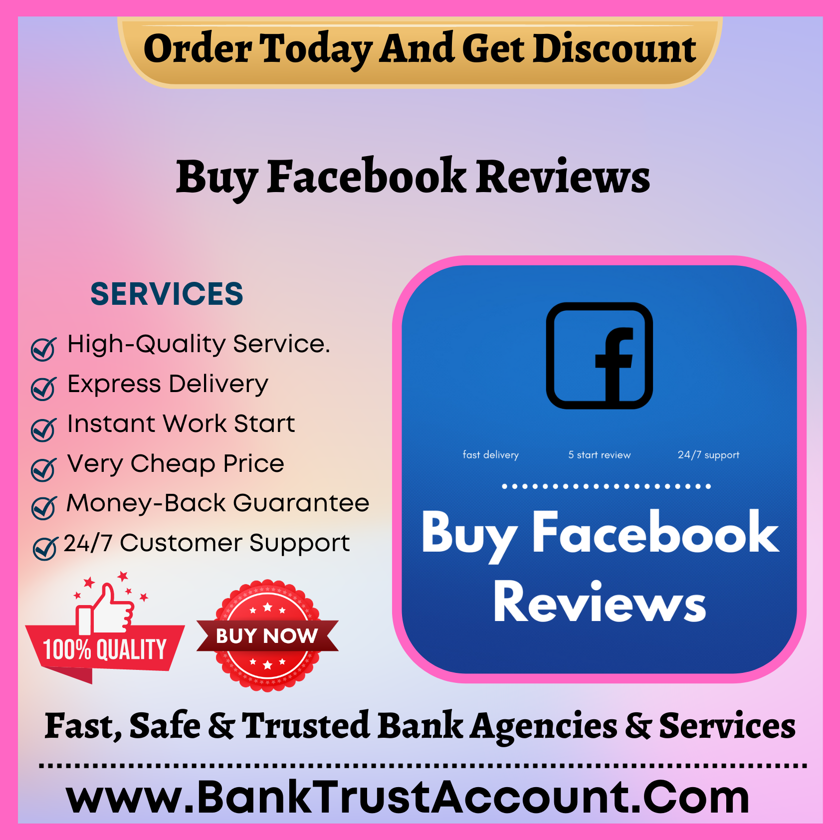 Buy Facebook Reviews - With Text | 100% Safe and Permanent