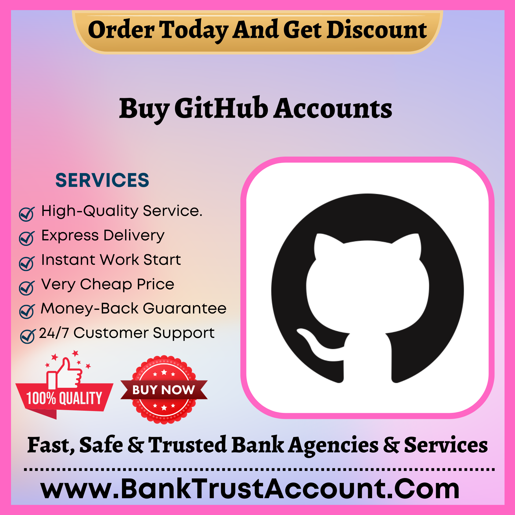Buy GitHub Accounts - 100% Fully KYC Verified - BankTrustAccount