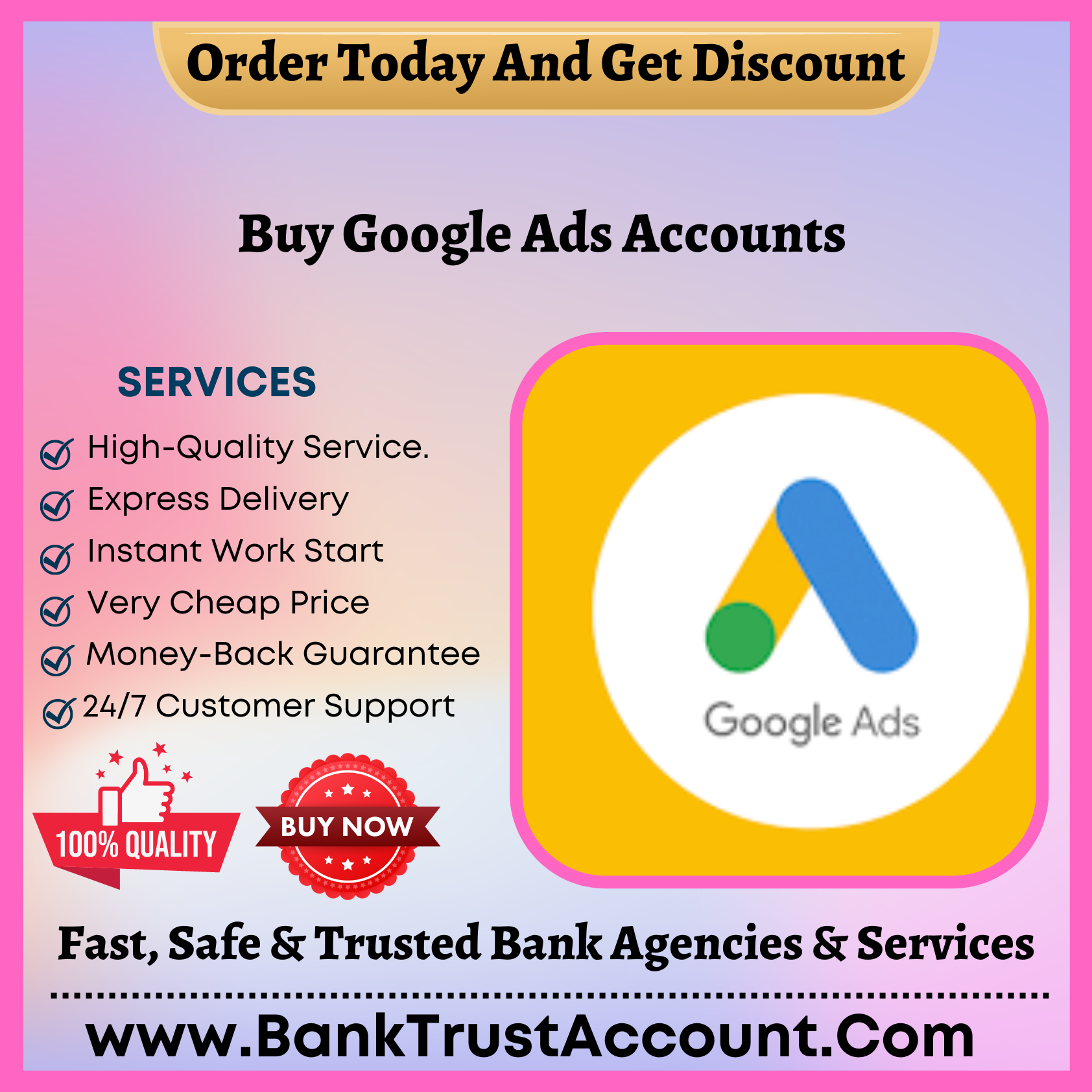 Buy Google Ads Accounts - Bank Trust Account