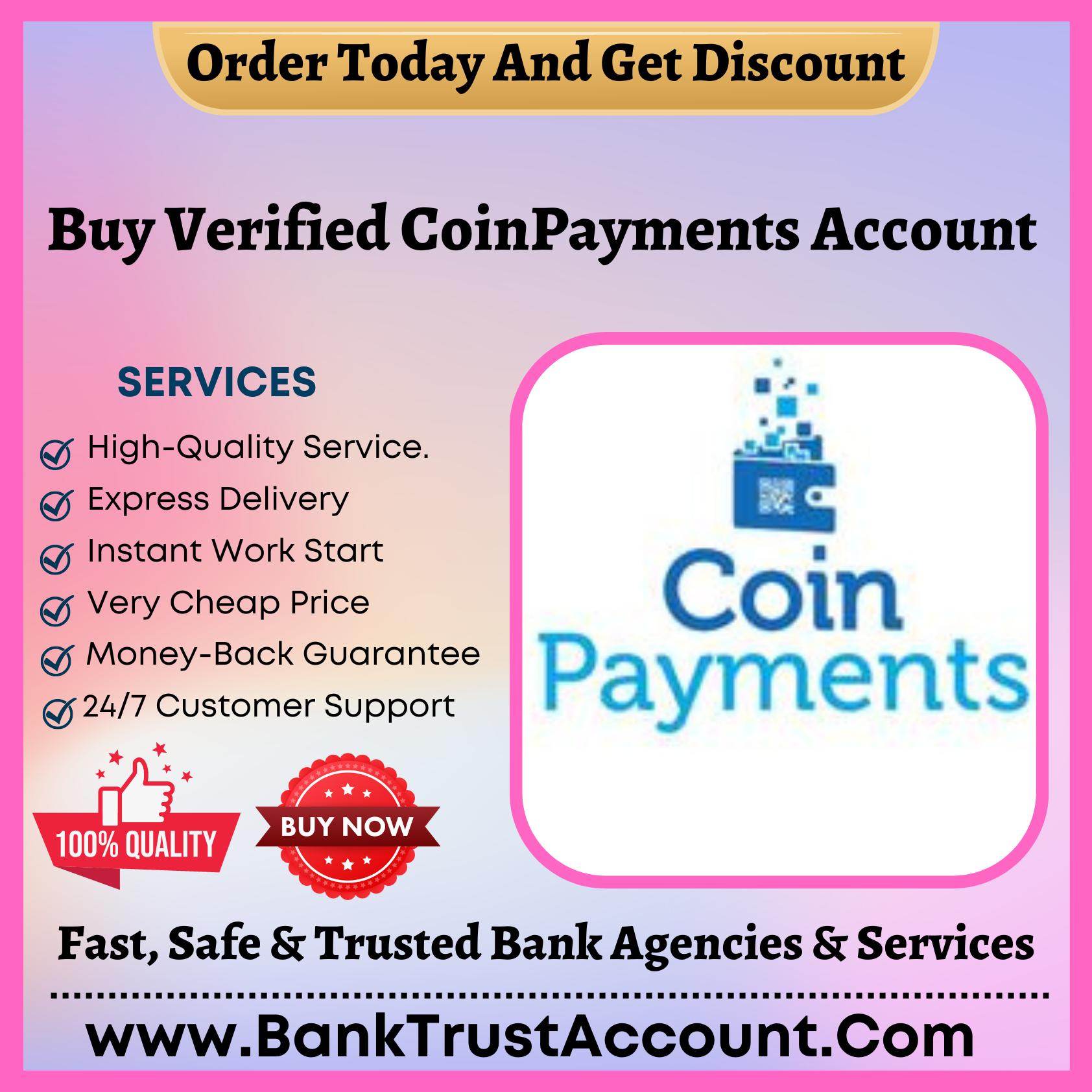 Buy Verified Coinpayments Account - Bank Trust Account