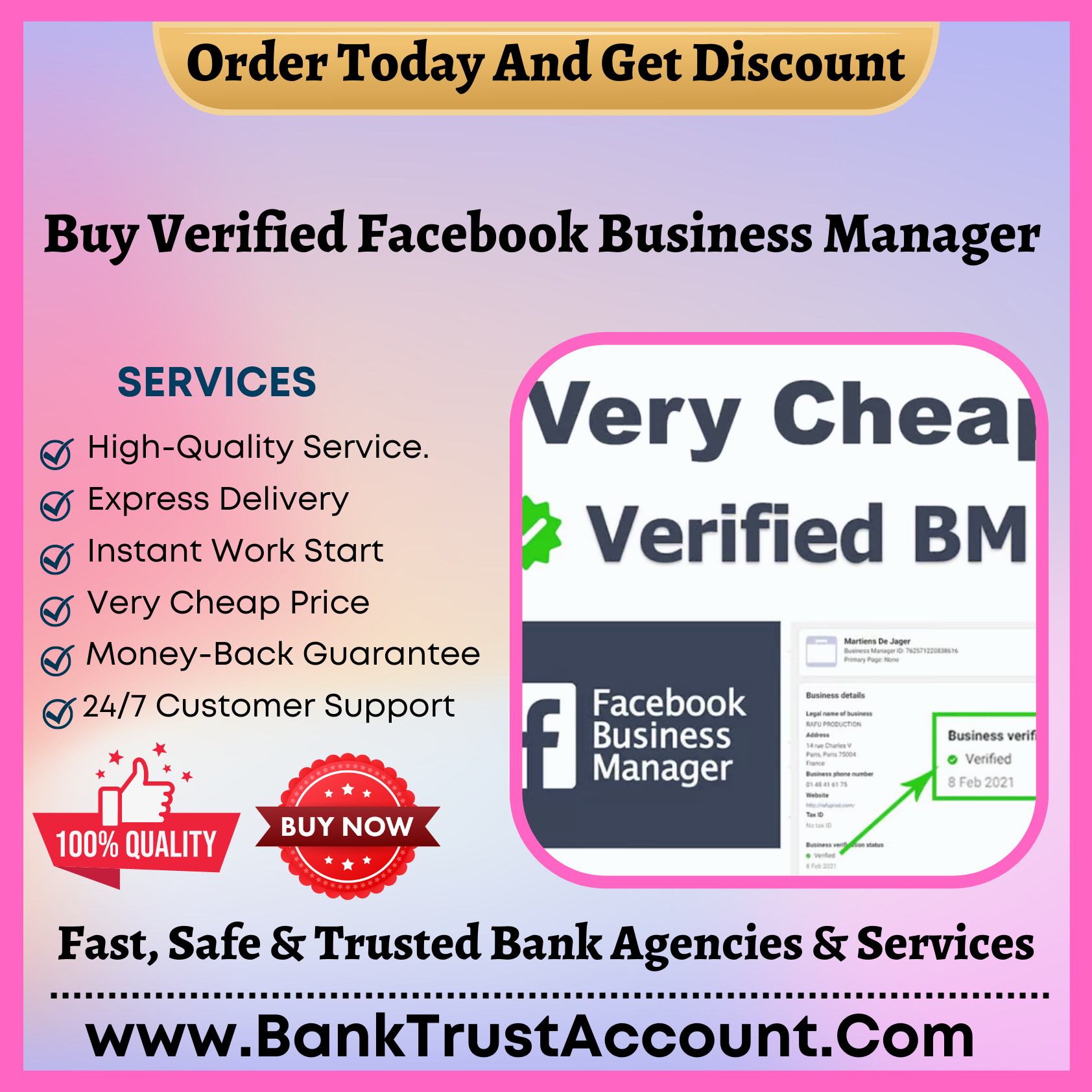 Buy Verified Facebook Business Manager - BankTrustAccount